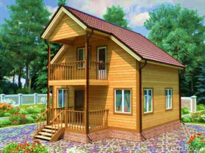 Дома из бруса с балконом под ключ - проекты и цены, готовые .