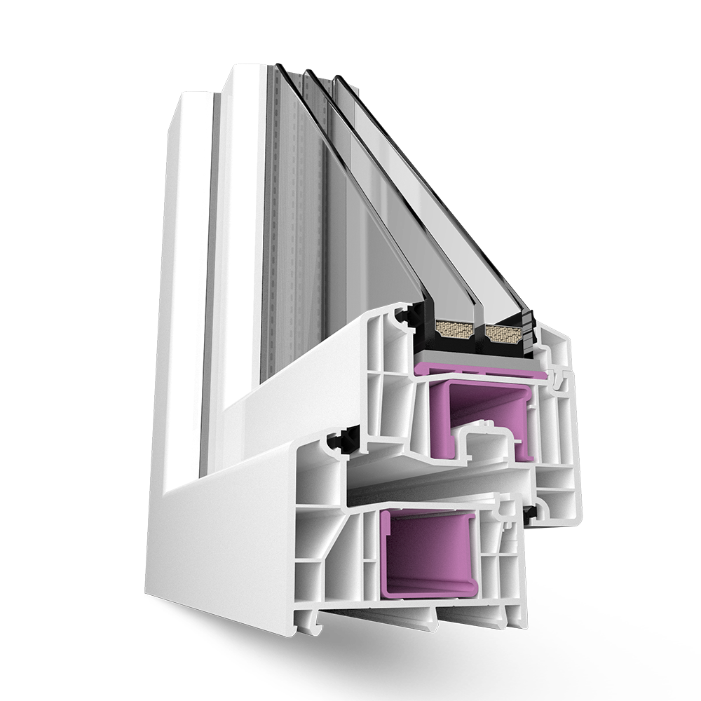 Двухкамерный пвх. Профиль Rehau Intelio 80. Профиль Рехау 80 мм Интелио. ПВХ профиль Rehau Intelio 80. Окна Rehau Intelio 80.