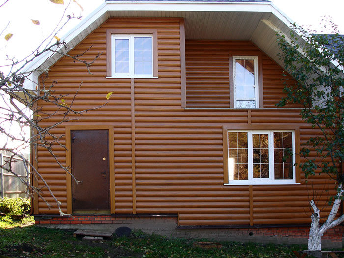 металлосайдинг деревянный дом