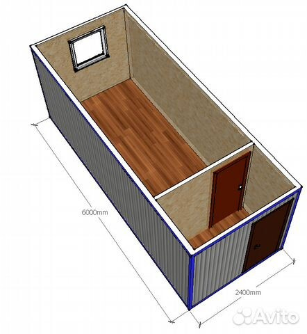 Бытовка 6х2,4 м с ПВХ окном