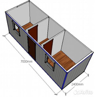 Бытовка 7х2,4 м с отделкой оцинкованый профлист