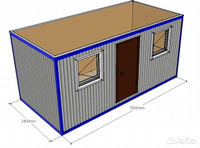 Вагончик 5х2,4х2,5 метров с отделкой профлист оцинкованный