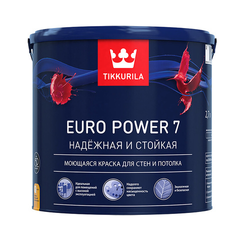 Краска EURO POWER 7 С мат 2,7л TIKKURILA