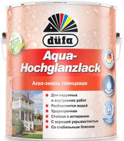 Эмаль для дерева и металла акриловая глянцевая белая 750г Dufa Aqua-Hochglanzlack (база 3)