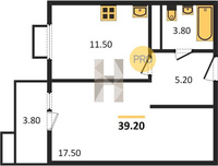Продажа однокомнатной квартиры 39.20/17.50/11.50 9/15 Даниила Смоляна ул, д. 71 Корпус 1
