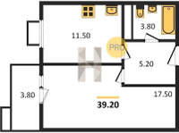 Продажа однокомнатной квартиры 39.20/17.50/11.50 15/15 Даниила Смоляна ул, д. 71, корп. 1 Корпус 2