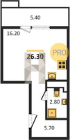 Продажа однокомнатной квартиры 26.30/16.20/16.20 11/15 Даниила Смоляна ул, д. 71, корп. 1 Корпус 2