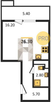 Продажа однокомнатной квартиры 26.30/16.20/16.20 10/15 Даниила Смоляна ул, д. 71 Корпус 1