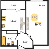Продажа однокомнатной квартиры 39.70/18.40/11.00 18/24 Колхозная ул, д. 3 Корпус 3