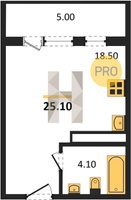 Продажа однокомнатной квартиры 25.10/18.50/18.50 8/24 Колхозная ул, д. 4 Корпус 4