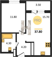 Продажа однокомнатной квартиры 37.80/11.80/15.70 24/24 Колхозная ул, д. 4 Корпус 4