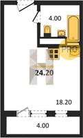 Продажа однокомнатной квартиры 24.20/18.20/18.20 18/24 Колхозная ул, д. 7 Корпус 7