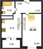 Продажа однокомнатной квартиры 36.40/14.40/9.70 18/24 Колхозная ул, д. 7 Корпус 7