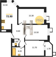 Продажа трехкомнатной квартиры 72.90/40.50/15.50 22/23 Мачуги ул, д. 166/2/1 Корпус 2.1