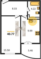 Продажа однокомнатной квартиры 41.70/15.50/9.99 15/16 Завод радиоизмерительных приборов (РИП) мкр., д. д. 3/2, корп. 1 К