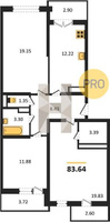 Продажа трехкомнатной квартиры 83.64/50.86/12.22 24/24 Российская ул, д. 257/7/1 Корпус 1