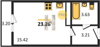 Продажа однокомнатной квартиры 23.26/15.42/15.42 24/24 Целиноградская ул, д. 2И/2 Корпус 2