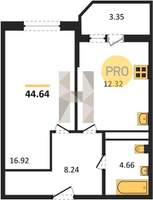 Продажа однокомнатной квартиры 44.64/16.92/12.32 17/19 Ростовское шос., д. 30/6/3 Корпус 3