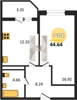 Продажа однокомнатной квартиры 44.64/16.92/12.32 4/19 Ростовское шос., д. 30/6/3 Корпус 3