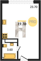 Продажа однокомнатной квартиры 27.30/23.70/23.70 11/16 Западный обход ул, Корпус 59 (уч. 575 литер 5)