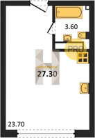 Продажа однокомнатной квартиры 27.30/23.70/23.70 11/16 Западный обход ул, Корпус 60 (уч. 575 литер 6)