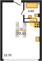 Продажа однокомнатной квартиры 27.30/23.70/23.70 15/16 Западный обход ул, Корпус 60 (уч. 575 литер 6)