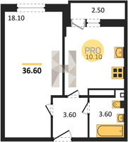 Продажа однокомнатной квартиры 36.60/18.10/10.10 7/16 Южное сияние мкр., Корпус 28
