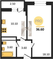 Продажа однокомнатной квартиры 36.60/18.10/10.10 14/16 Южное сияние мкр., Корпус 26