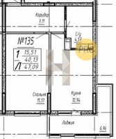 Продажа однокомнатной квартиры 46.98/15.51/12.94 11/16 Агрономическая ул, д. 2/1/1 Корпус 1