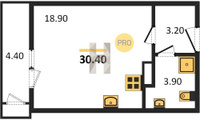 Продажа однокомнатной квартиры 30.40/18.90/18.90 6/24 Новороссийская ул, д. 90/2/4 Корпус 4