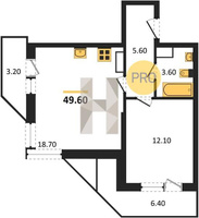 Продажа однокомнатной квартиры 49.60/12.10/18.70 14/24 Новороссийская ул, д. 90/2/3 Корпус 3