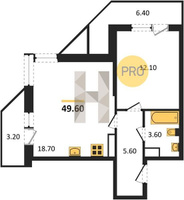 Продажа однокомнатной квартиры 49.60/12.10/18.70 15/24 Новороссийская ул, д. 90/2/3 Корпус 3