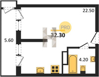 Продажа однокомнатной квартиры 32.30/22.50/22.50 7/24 Новороссийская ул, д. 90/2/3 Корпус 3