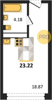 Продажа однокомнатной квартиры 23.22/18.87/18.87 11/24 Обрывная ул, д. 132/1/2 Корпус 2