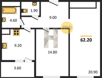 Продажа двухкомнатной квартиры 62.20/35.70/9.20 8/8 1-й Лиговский прд., Корпус 5