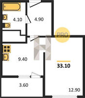 Продажа однокомнатной квартиры 33.10/12.90/9.40 3/8 1-й Лиговский прд., Корпус 5