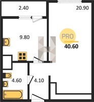 Продажа однокомнатной квартиры 40.60/20.90/9.80 1/8 1-й Лиговский прд., Корпус 5
