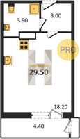 Продажа однокомнатной квартиры 29.50/18.20/18.20 3/24 Новороссийская ул, д. 90/2/2 Корпус 2