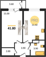 Продажа однокомнатной квартиры 41.80/15.00/13.40 5/24 Новороссийская ул, д. 90/2/2 Корпус 2