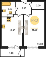 Продажа однокомнатной квартиры 41.60/15.00/13.40 10/24 Новороссийская ул, д. 90/2/2 Корпус 2