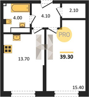 Продажа однокомнатной квартиры 39.30/15.40/13.70 13/16 им. Марины Цветаевой ул, Корпус 2 (уч. 737 литер 2)