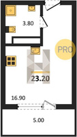 Продажа студии 23.20/16.90/16.90 8/18 Новознаменский п., д. 1.4 литер 2 Корпус 1.4 литер 2
