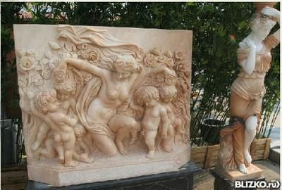 Скульптура женщина и дети мраморная
