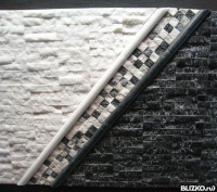 Мозаика мраморная черно-белая, натуральный камень