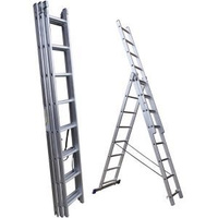 Лестница алюминиевая трехсекционная 5308; 224/363/504 см; серый