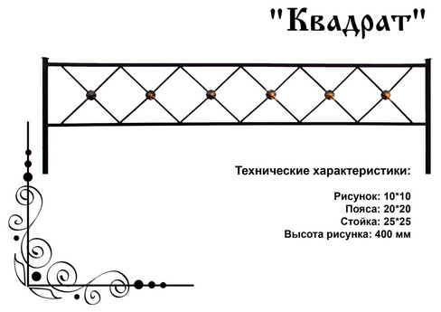 Размеры оградки на могилу чертежи из профильной трубы