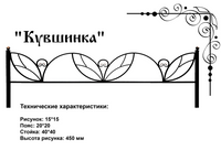 Ограда кованая Кувшинка размеры 2200х1800 мм комплект