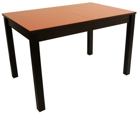 Стол раздвижной Нагано-3 (хром-лак) (венге/стекло оранжевое)