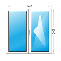 Окно ПВХ поворотно-откидное однокамерное 1500x1400 профиль 58 мм 2-створч