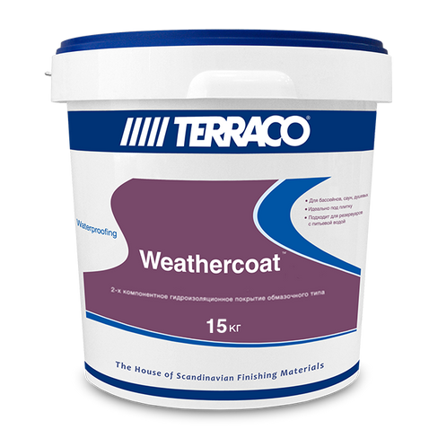 Двухкомпонентное цементное гидроизоляционное покрытие Terraco Weathercoat